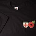 Remembrance Sunday Poppy England T-shirt with St George Cross Shield logo